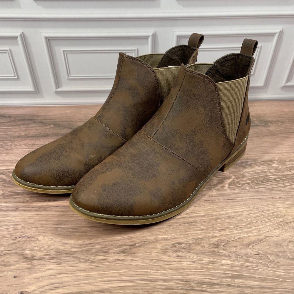 Rocket‎ Dog Chelsea Boots Womens Brown Distressed Pull On Ankle C429 Size 11